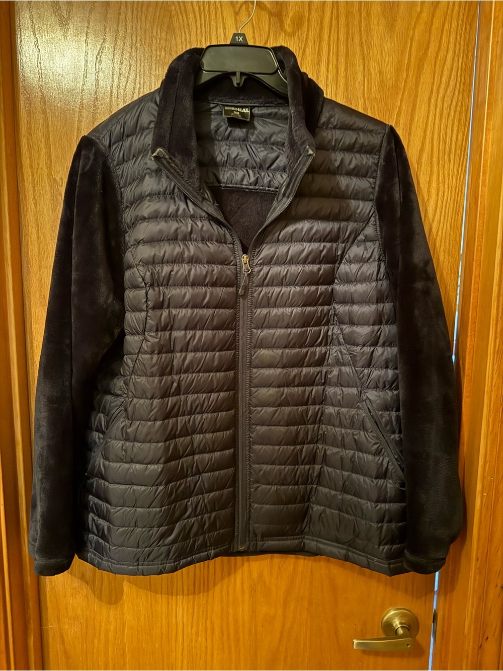 32 Degree Women’s Navy Quilted Hybrid Puffer Jacket - XXL